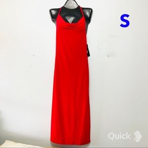 S - NWT Bebe Cowl Neck Spaghetti Strap Slit Midi dress